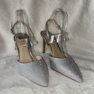 Vince Camuto high heels with rhinestones